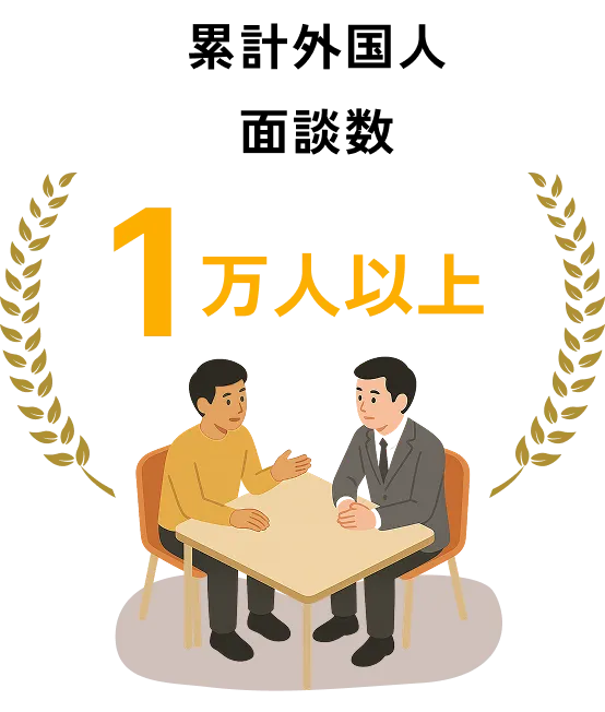 累計外国人面談数1万人以上